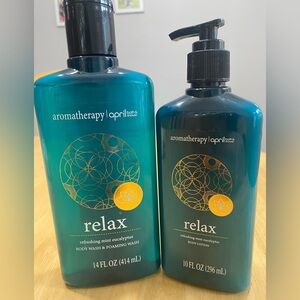 Aromatherapy April & Bath Refreshing Mint Eucalyptus Body Wash and Lotion Set